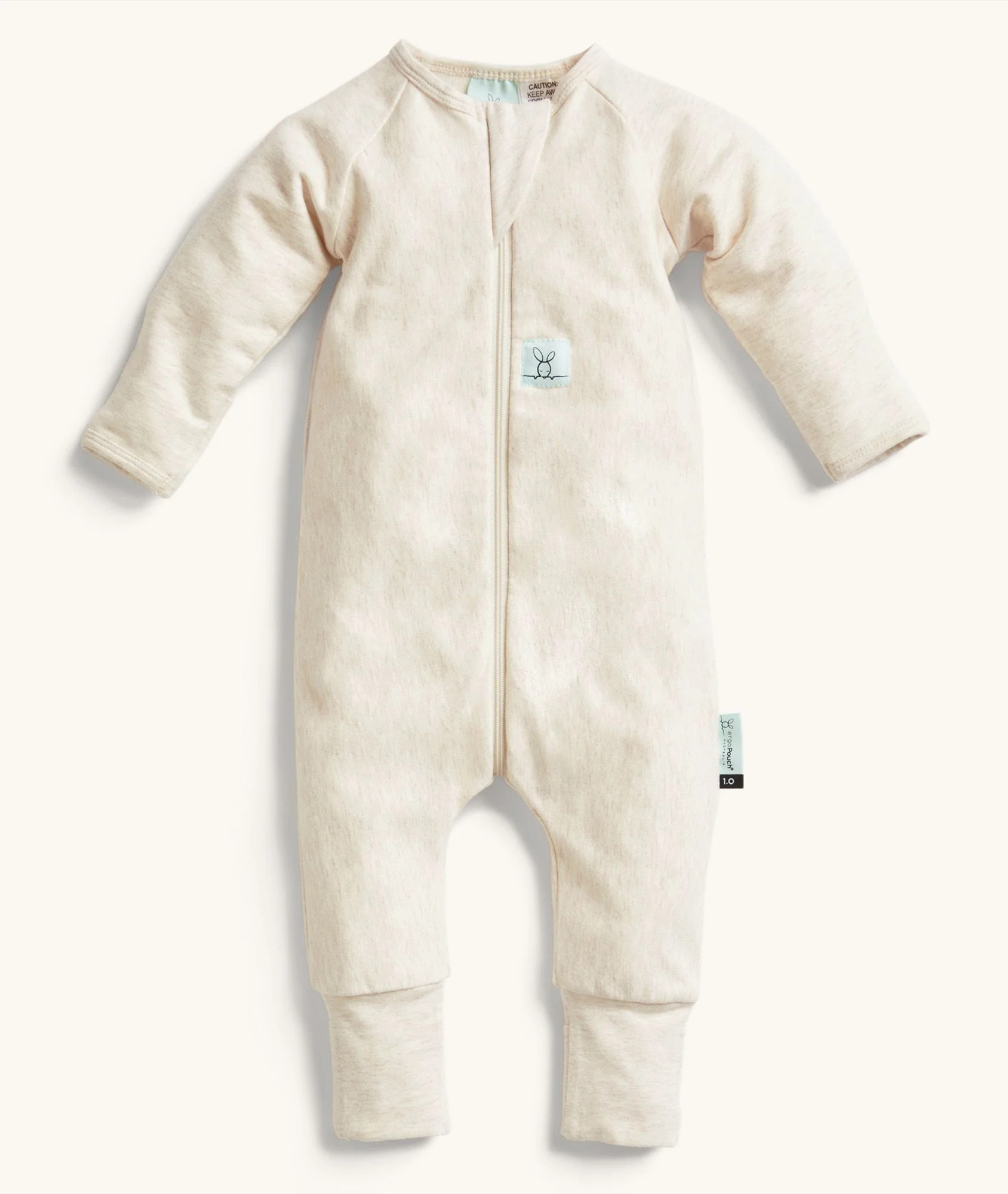 Long Sleeve Romper 1.0 TOG Oatmeal Marle | ergoPouch US