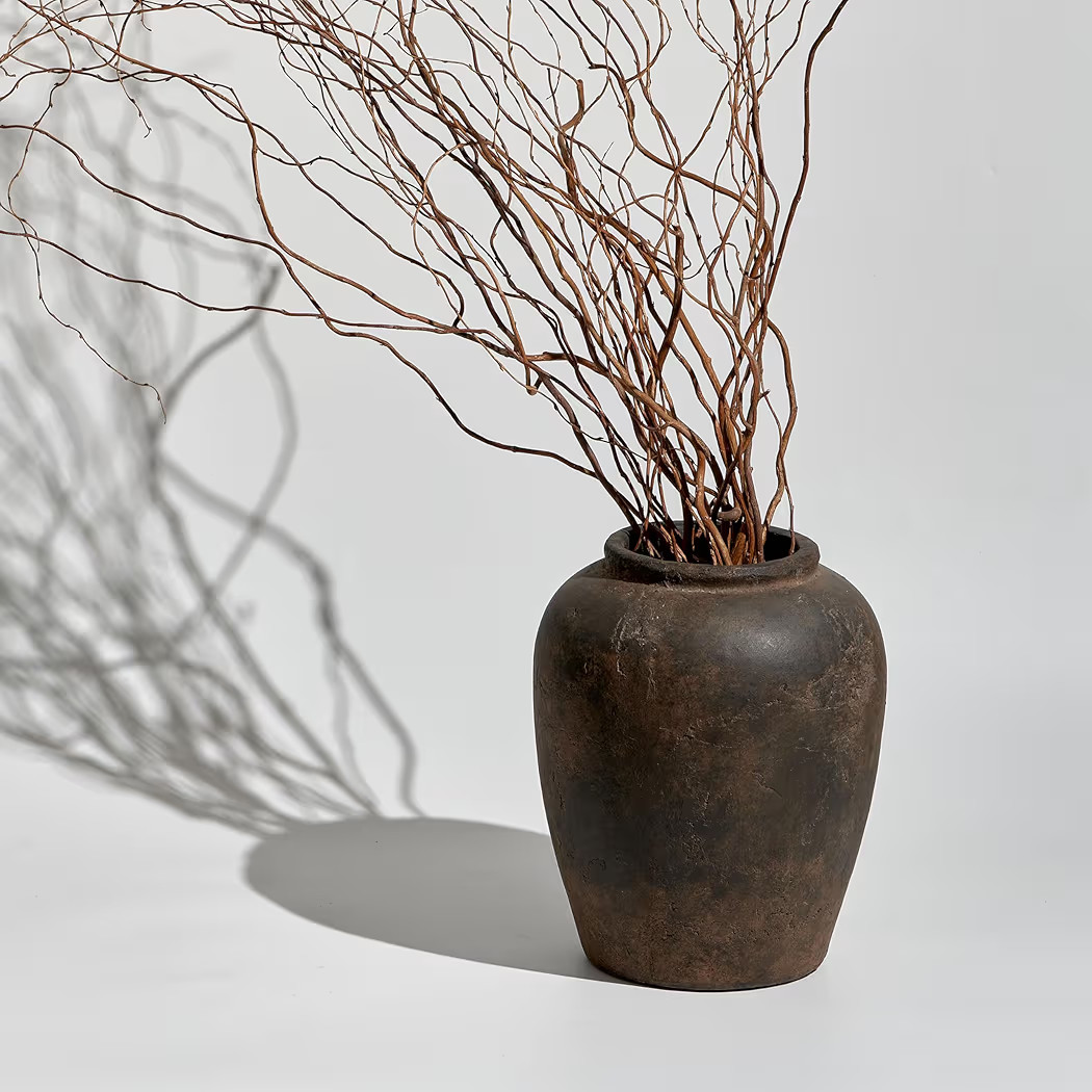 LB2 Brown Ceramic Large Vase, 11" Tall Zen Style vase, Terra Cotta Pitcher, Distressed Farmhouse ... | Amazon (US)