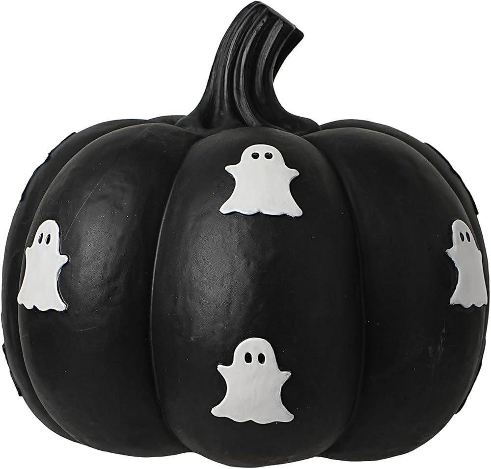 Halloween Black Pumpkin Decorations with Cute White Ghosts for Halloween Table Centerpiece Indoor... | Amazon (US)