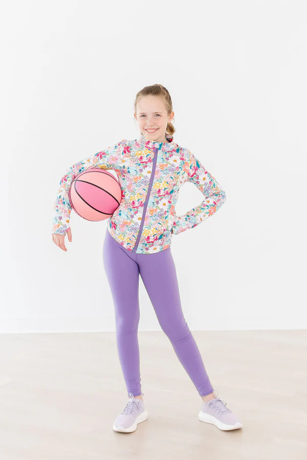 Petal Power Full-Zip Ruffle Active Jacket | Mila & Rose
