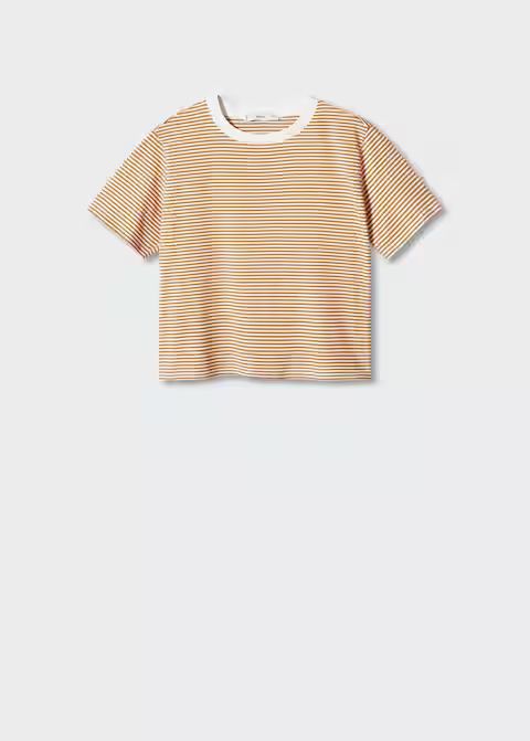 Striped jersey t-shirt -  Women | Mango United Kingdom | MANGO (UK)