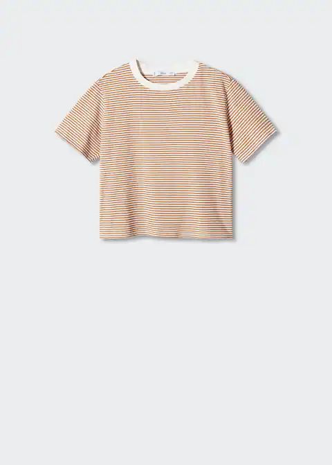 Striped jersey t-shirt -  Women | Mango United Kingdom | MANGO (UK)