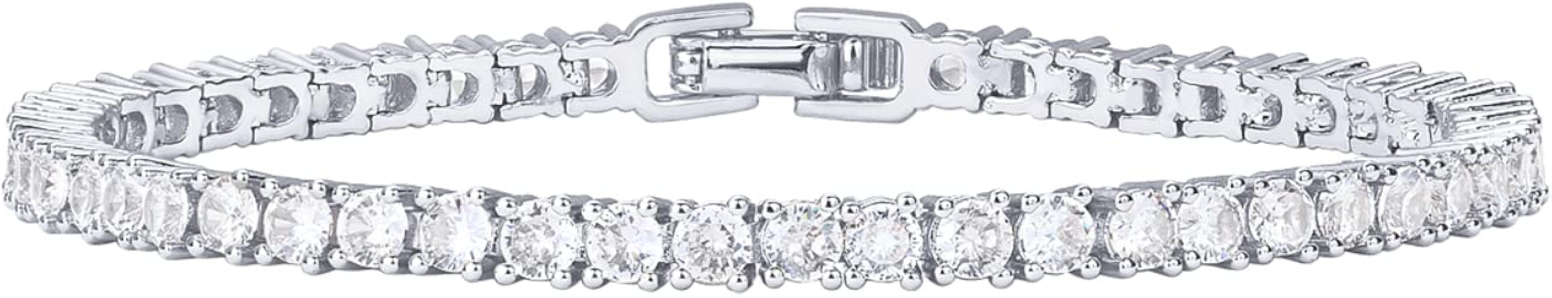 PAVOI 14K Gold Plated 3mm Cubic Zirconia Classic Tennis Bracelet | Gold Bracelets for Women | Amazon (US)