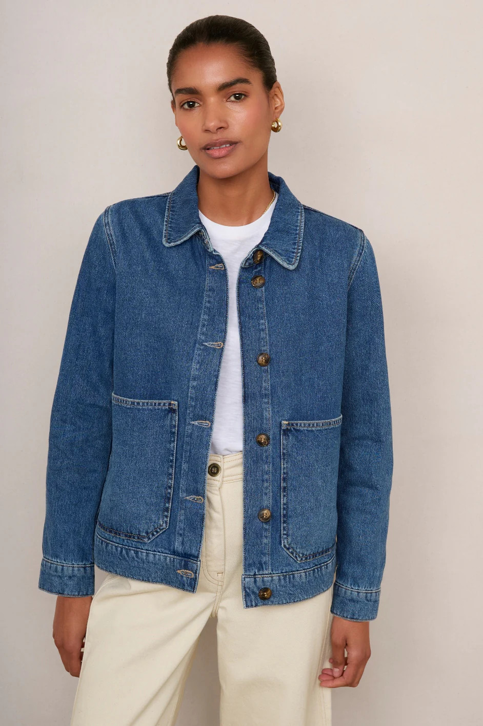 Aveline Denim Jacket - Mid Wash | WYSE London