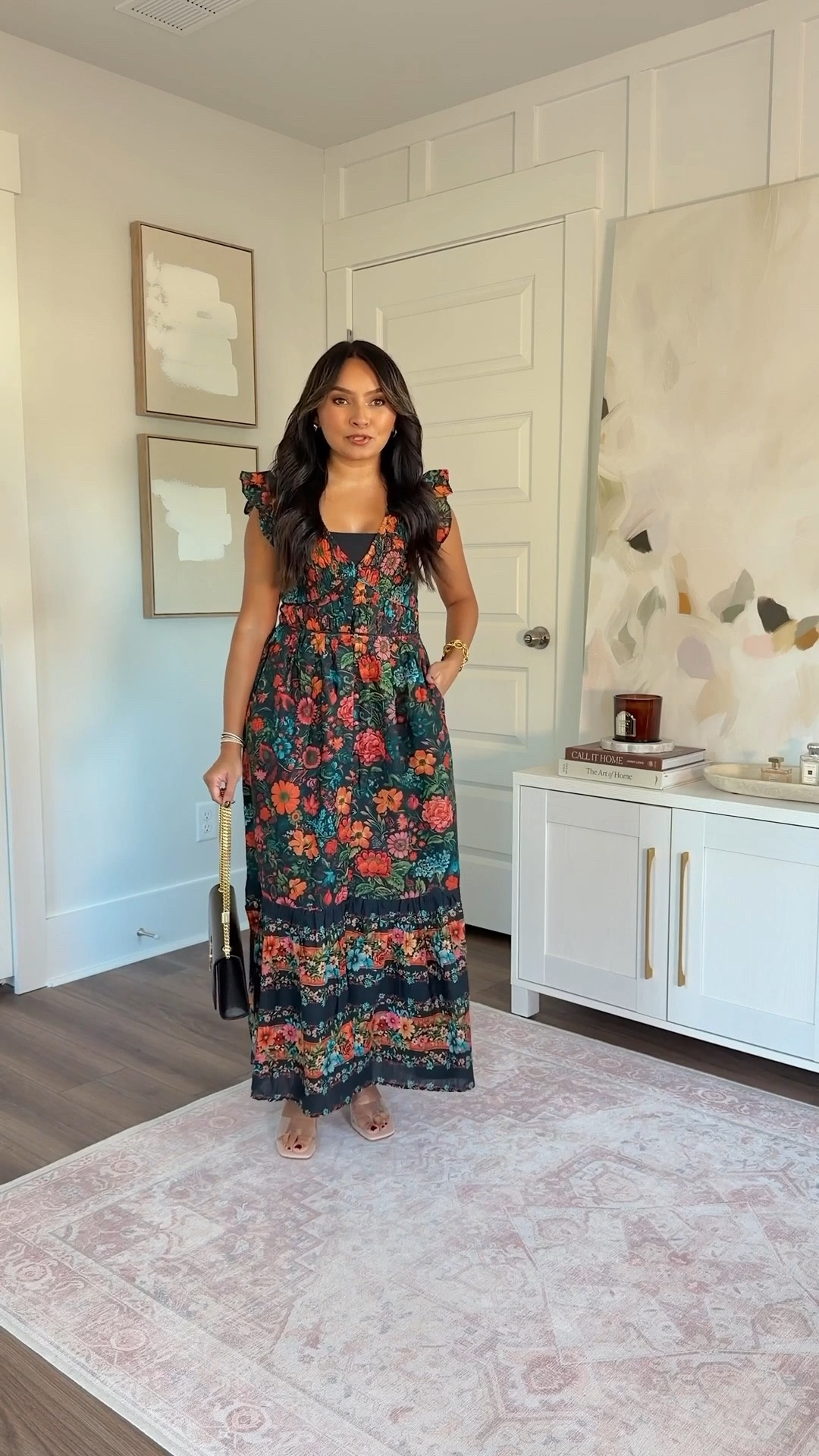 Black floral dress size xxs regular TTS - i wanted this dress to fit like a maxi dress so I went with the regular sizing
Clear heels size 5 TTS


#LTKootd #LTKPetite #LTKgrwm