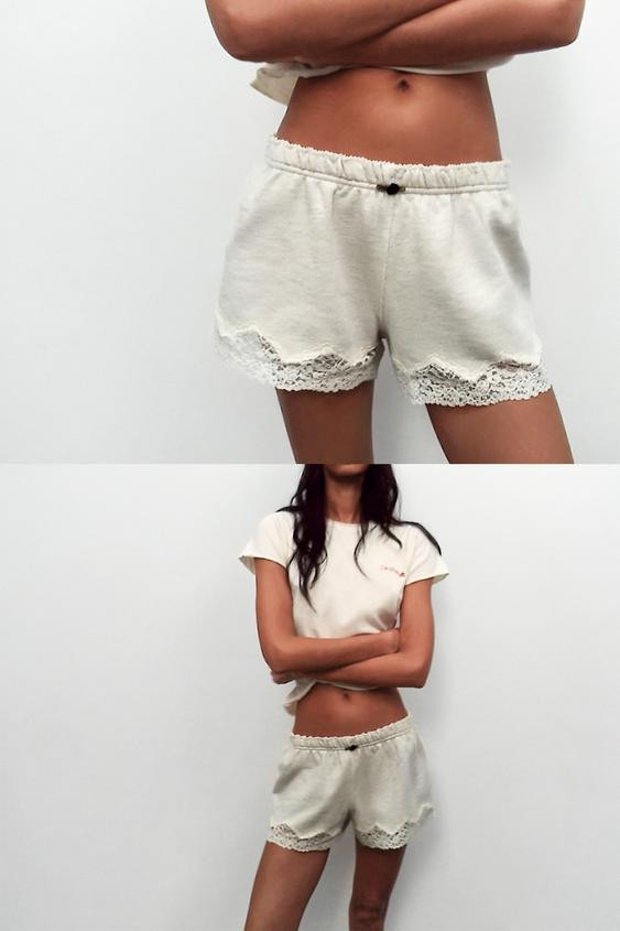 LACE COMBINATION SHORTS | Zara US