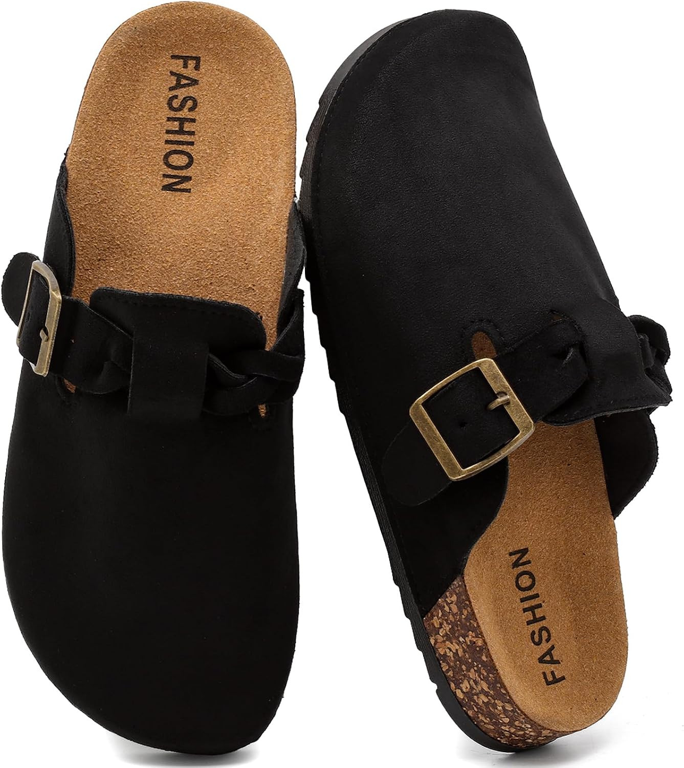 Women's Suede Clogs, Cork Footbed Leather Mules, Slip-On Potato Shoes | Amazon (US)