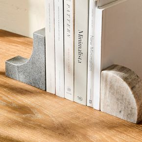 Two-Tone Marble Bookends (Set of 2) | West Elm (US)
