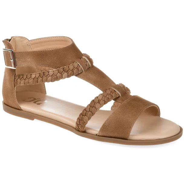 Brinley Co. Womens Comfort T-strap Braided Sandal | Walmart (US)