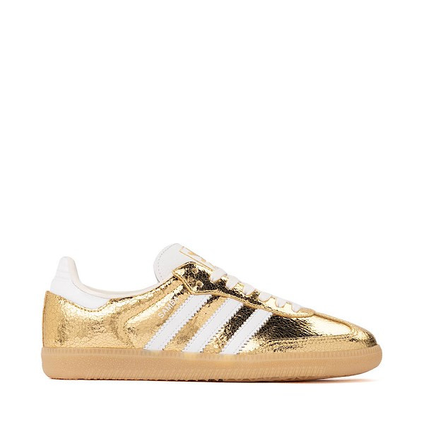 Womens adidas Samba OG Athletic Shoe - Gold Metallic / White / Core White | Journeys