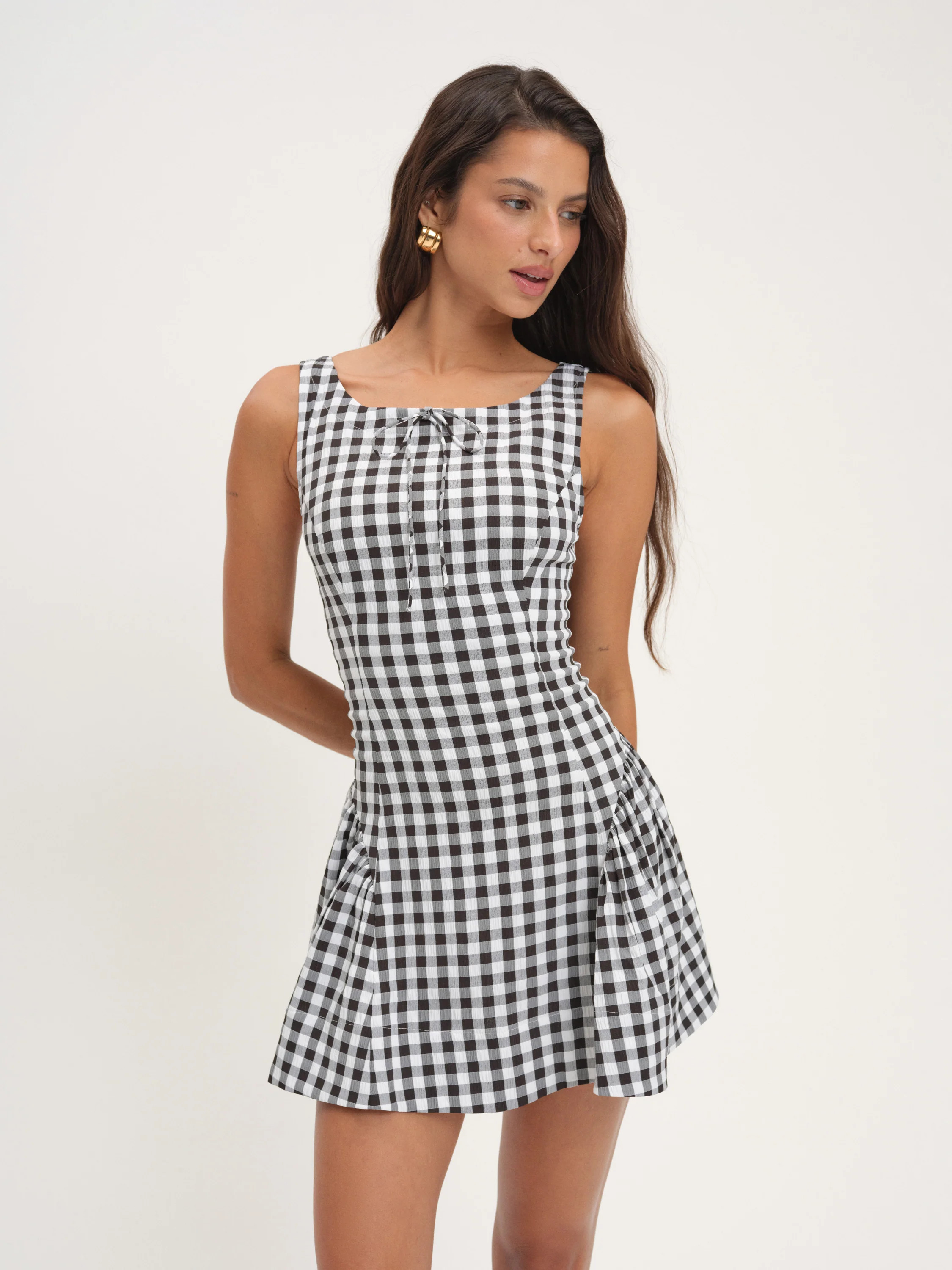 Scotch Bonnet Gingham Mini Dress$198 BlackBlack Blue Select a sizeStay chic this winter with the ... | For Love & Lemons