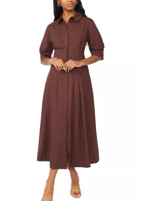 Women's 3/4 Sleeve Midi Shirtdress | Belk