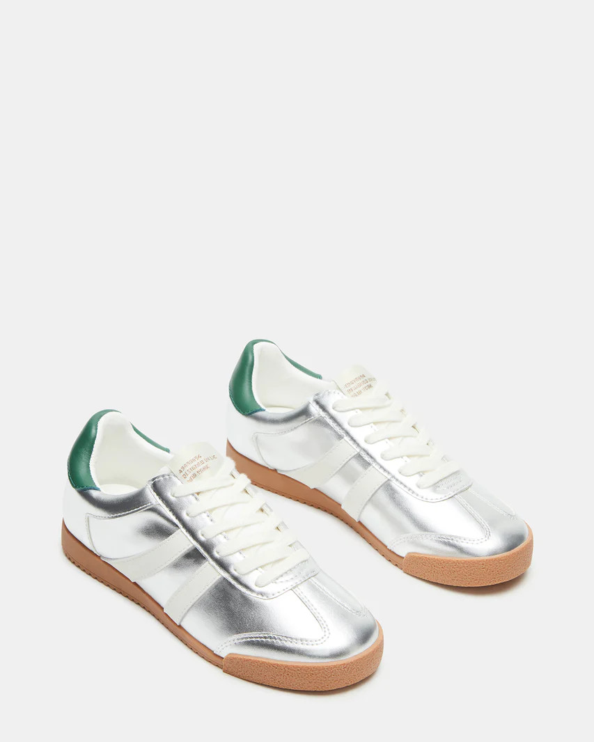 HUDSIN Silver Multi Women's Lace-Up Low-Top Sneaker | Steve Madden (US)