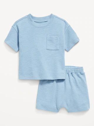 Unisex Short-Sleeve Pocket T-Shirt and Shorts Set for Baby | Old Navy (US)