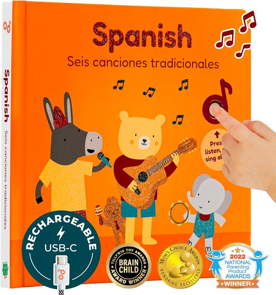Cali's Books Spanish USB C Rechargeable Musical Book | Spanish Baby Books with 6 Songs | Libros e... | Amazon (US)