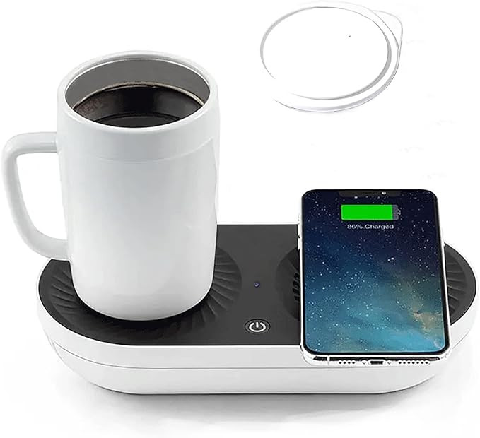 Coffee Mug Warmer, Drink Cooler with Wireless Charger, Smart Cup Warming, Beverage Cooling and Ph... | Amazon (US)