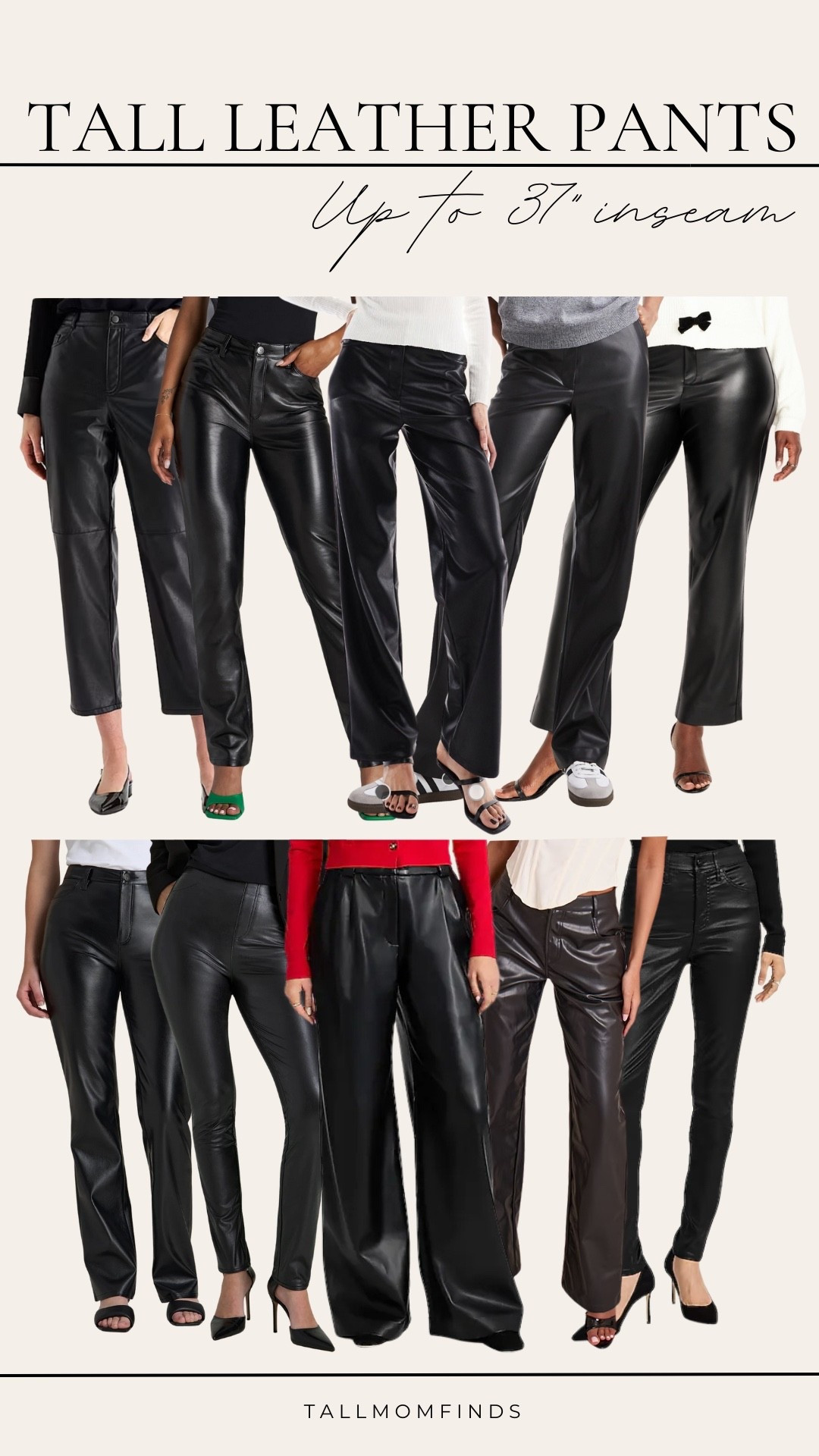Tall leather pants made to fit you — up to a 37” inseam. 

From sleek skinnies to baggy and straight fits, these styles are giving tall-girl luxury all season long.

#LTKTall #LTKFindsUnder100 #LTKSeasonal