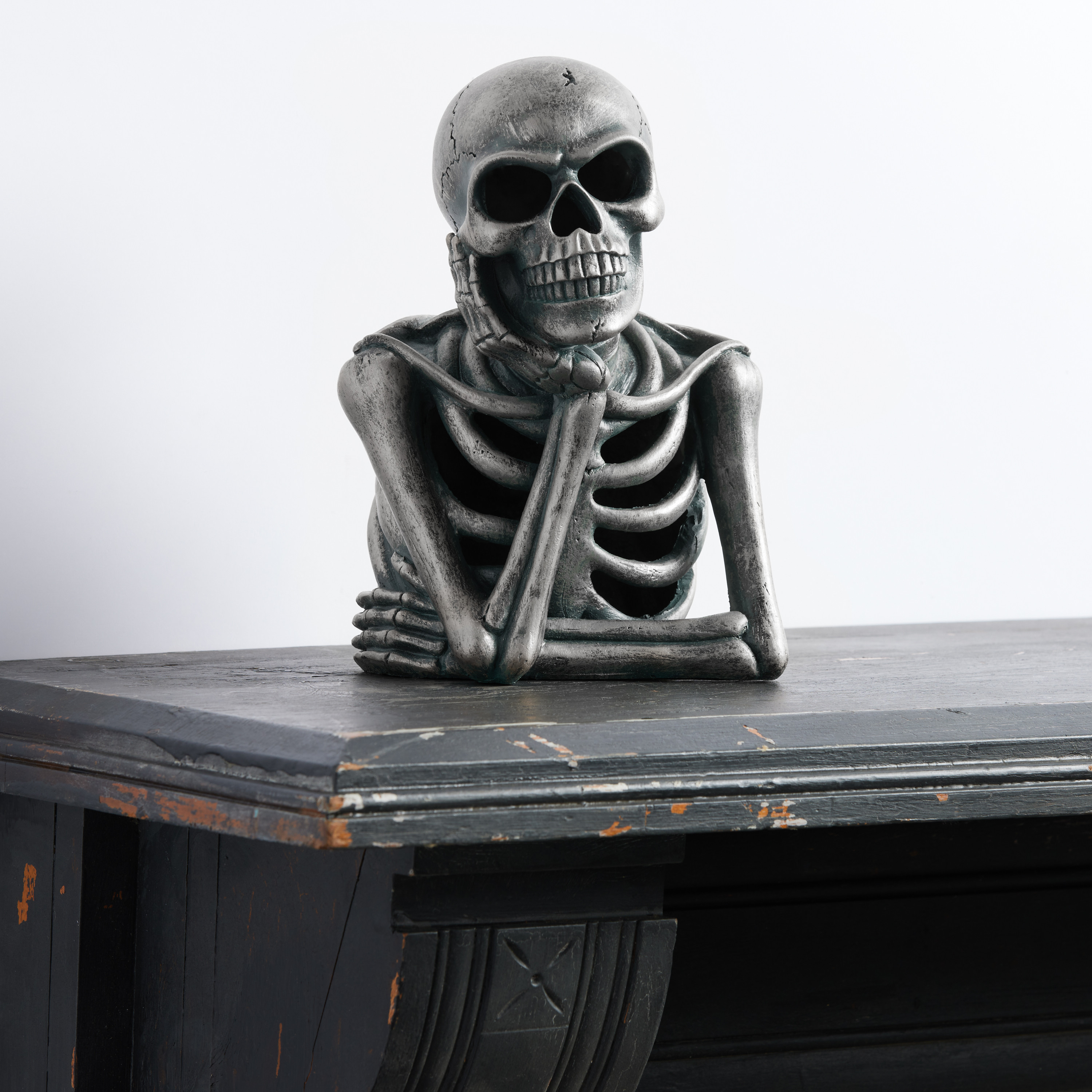 Blue and Bronze Skeleton Bust LED Light Up Decor | World Market