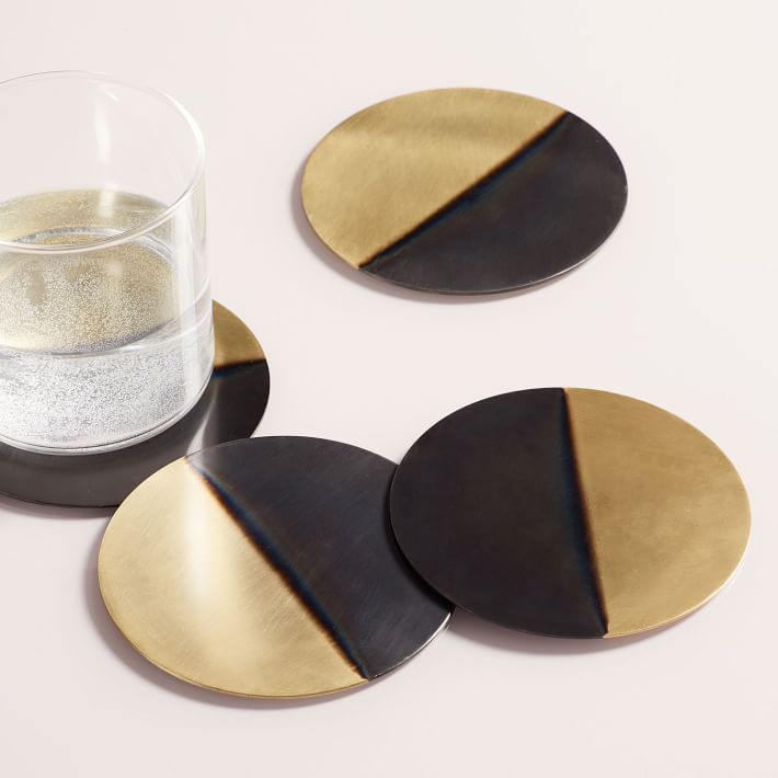 Half Dipped Metal Coasters (Set of 4) | West Elm (US)