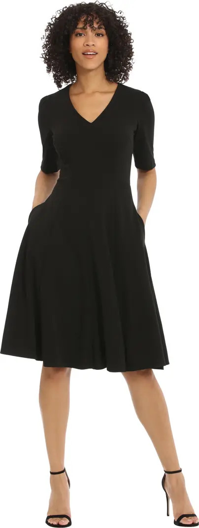 V-Neck Fit & Flare Dress | Nordstrom Rack