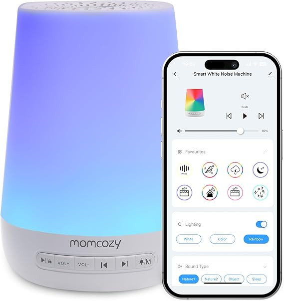 Baby Sound Machine, Momcozy White Noise Machine for Baby Sleeping with Night Light, Toddler Sleep... | Amazon (US)