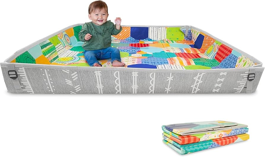 Infantino Foldable Soft Foam Mat, Extra Large Double-Sided Cushioned Portable Play Mat with Fold-... | Amazon (US)