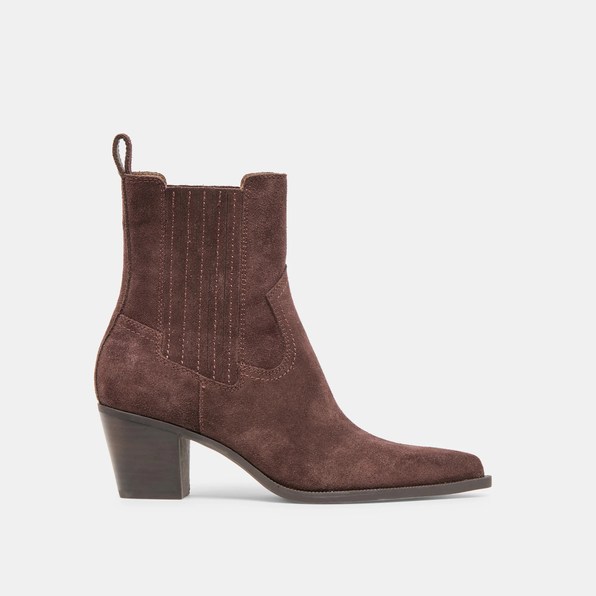 Slim Mahogany Suede Booties | Dolce Vita | DolceVita.com