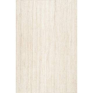 Off White 5 ft. x 5 ft. Rigo Hand Woven Farmhouse Jute Area Rug | The Home Depot