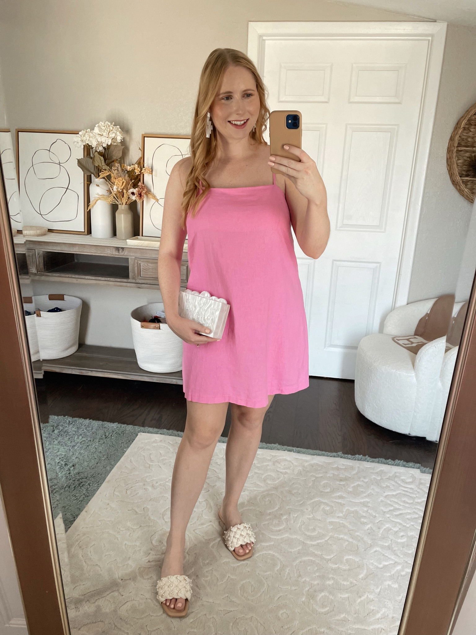 $16 Hot Pink Linen Mini Dress from TARGET !! Paired with Pearl slide sandals 20% off dresses and shoes at Target 🎯 // #target #targetstyle #targetdress
Vacation Outfit
Vacation Dress 
Linen dress


#LTKFind #LTKsalealert #LTKunder50