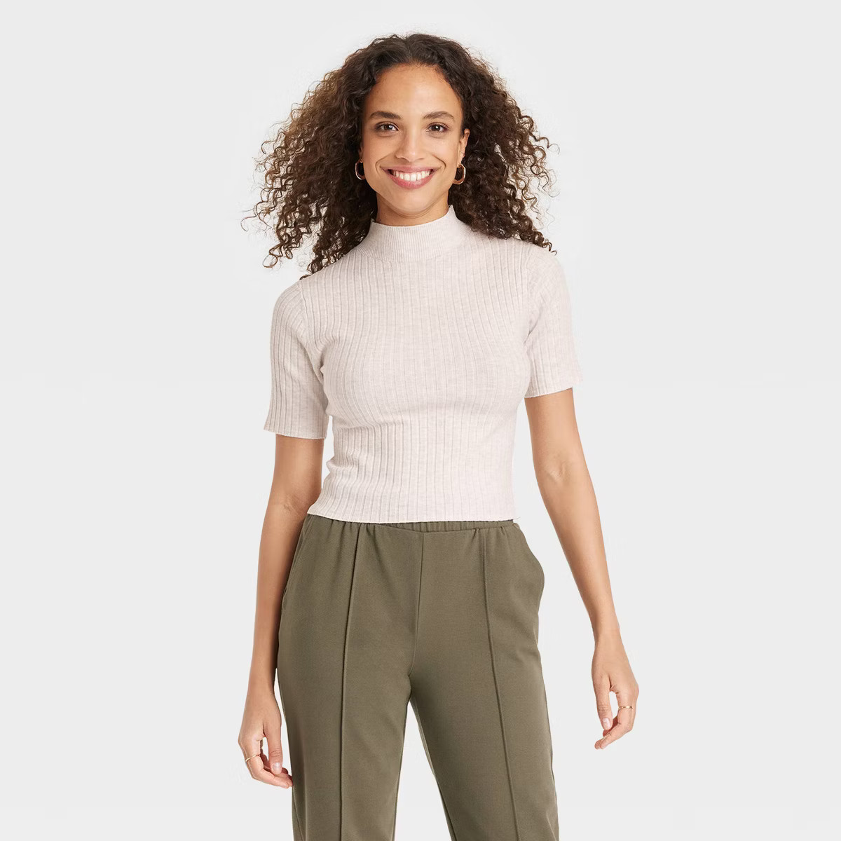 Women's Mock Turtleneck Ribbed Sweater - A New Day™ | Target