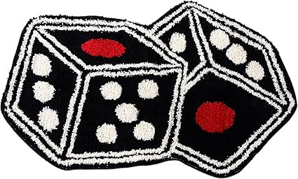 Dice Rug - 31"X23" Cool Carpet Non-Slip Flocking Floor Bath Mat for Living Room Decor, Alt Room D... | Amazon (US)