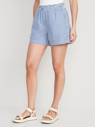 High-Waisted Striped Pull-On Shorts for Women -- 5-inch inseam | Old Navy (US)