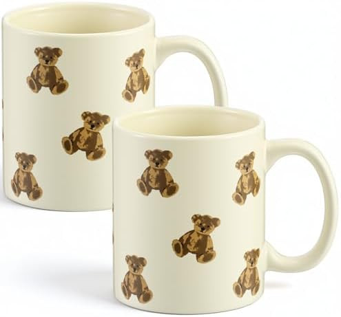 Maxdot Cute Bear Coffee Mugs Set of 2, 12oz Ceramic Tea Cups, Novelty Gift for Women Mom Girlfrie... | Amazon (US)