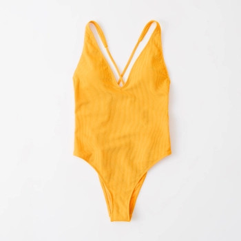 Ribbed Deep-V One Piece Swimsuit | Abercrombie & Fitch (US)