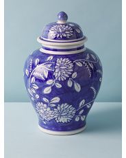 12.5in Ceramic Chinoiserie Jar | HomeGoods