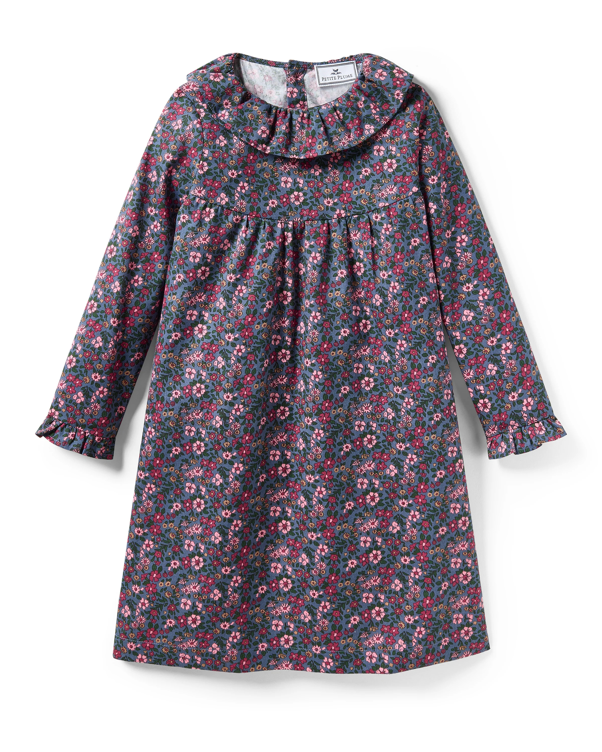 Girl's Twill Scarlett Nightgown in Fleurs de Saison | Petite Plume