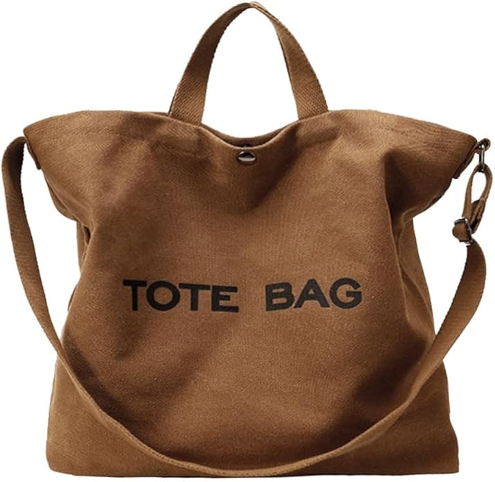 Women Canvas Tote Bag Travel Shoulder Bag Large Capacity Crossbody Top Handle Fashion Handbags | Amazon (US)