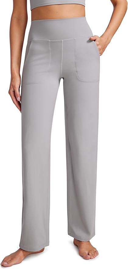 CRZ YOGA Womens Butterluxe High Waist Wide Leg Pants with Pockets 31" - Buttery Soft Comfy Casual... | Amazon (US)