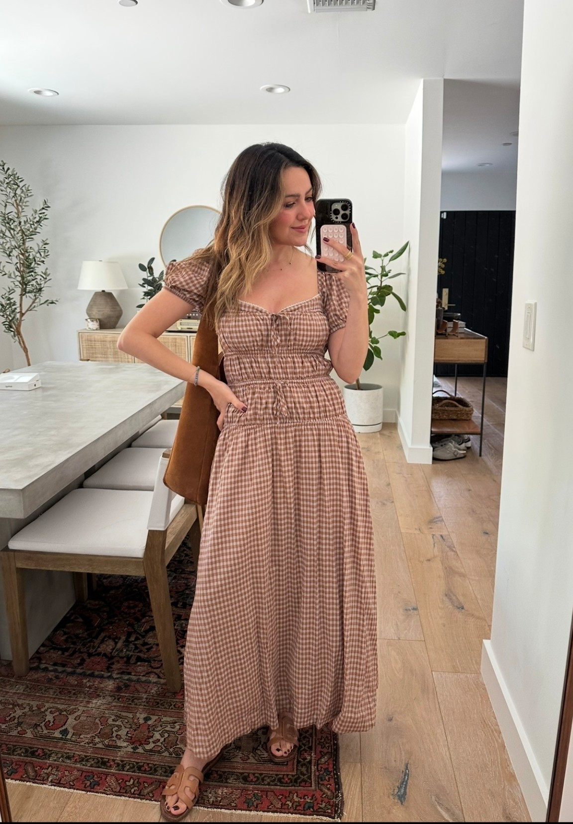 What I wear when I’m ready for fall but it’s still 80 degrees 🍂☀️ Perfect lightweight dress to throw on and dress up or down. Linked some similar suede bags I’m loving #fall #dress 

#LTKSeasonal