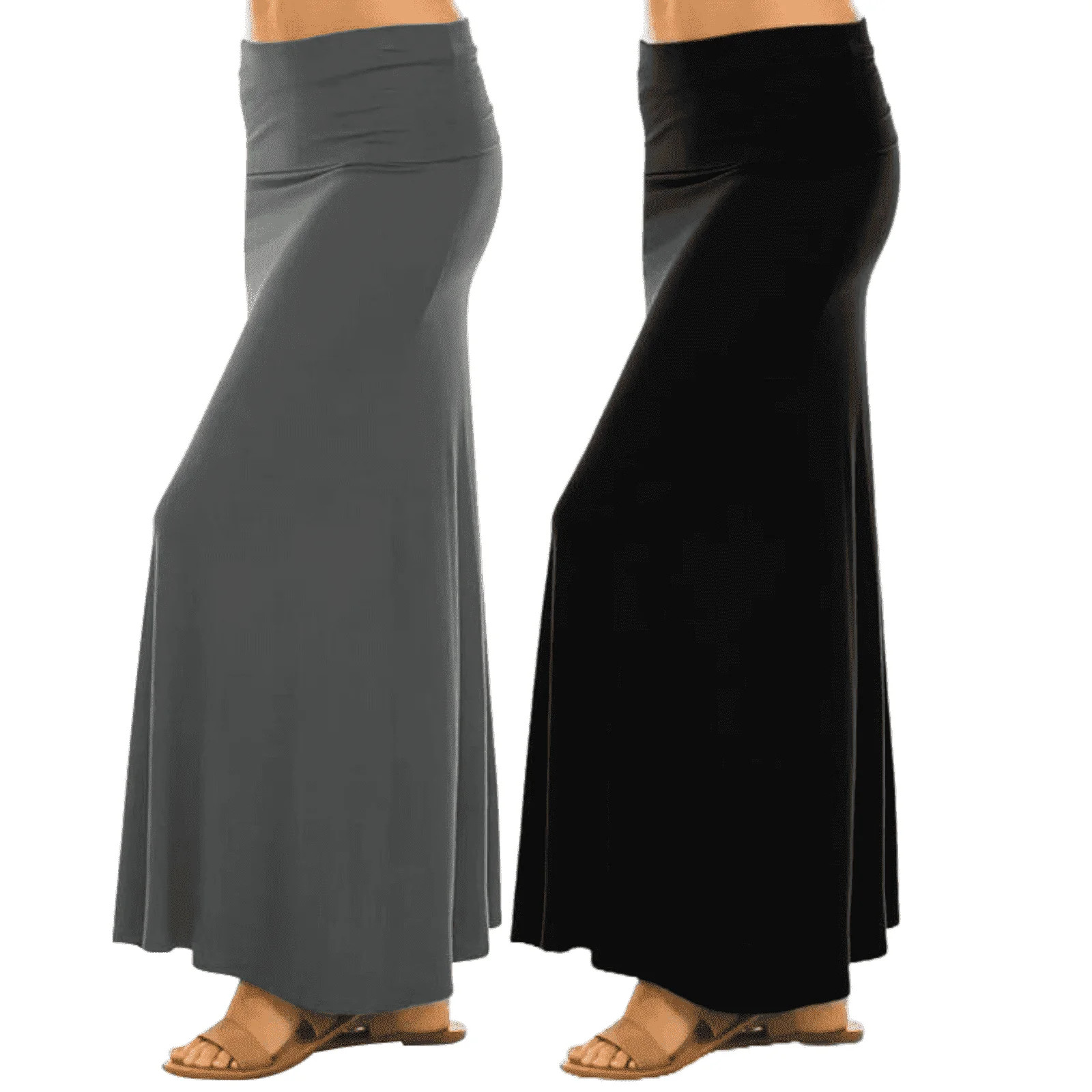Sweet Hearts Maxi Skirt for Women- Foldover High Waist Long Flare A-Line Skirt Maxi Dress XS-XL M... | Walmart (US)