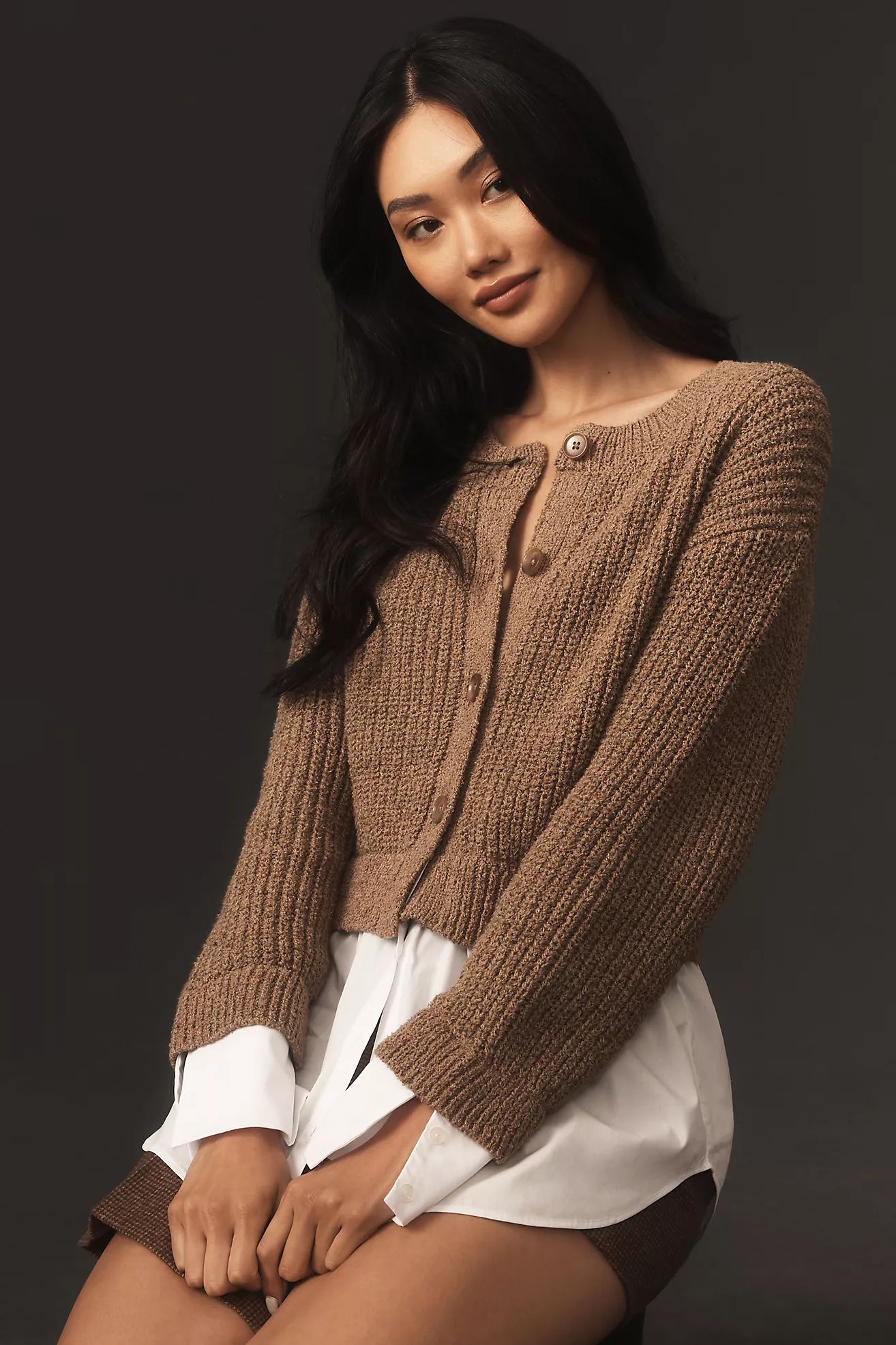 By Anthropologie Cropped Twofer Cardigan Sweater | Anthropologie (US)