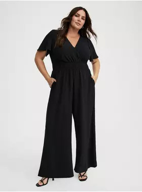 Flutter Sleeve Surplice Jumpsuit | Torrid (US & Canada)