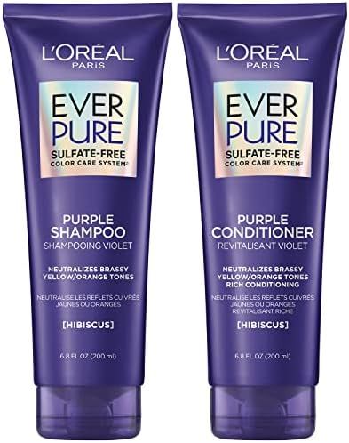 Amazon.com: L'Oreal Paris EverPure Brass Toning Purple Sulfate Free Shampoo and Conditioner, 6.8 ... | Amazon (US)