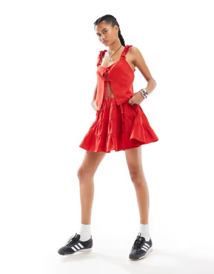 Reclaimed Vintage co-ord with bows in red | ASOS (Global)
