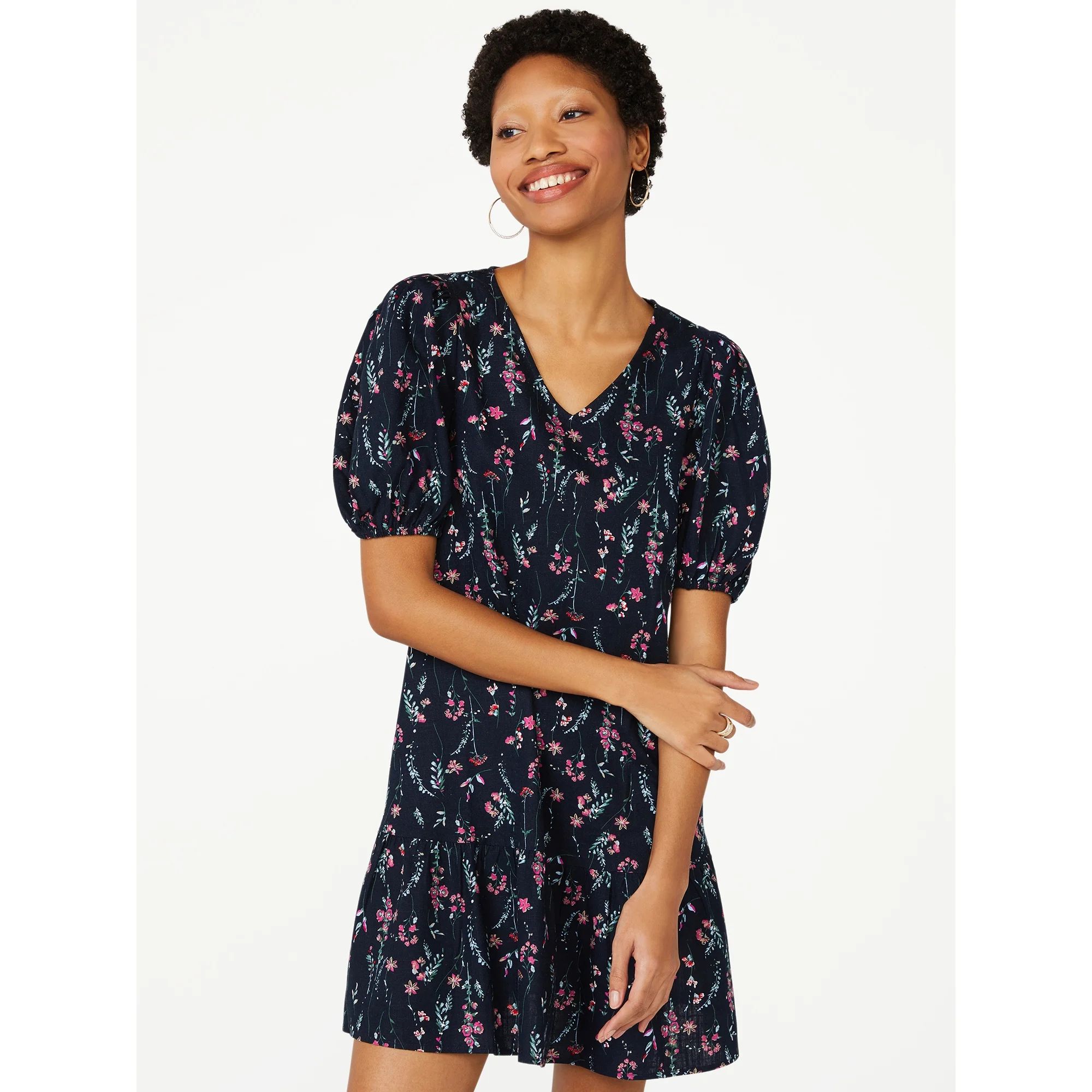 C .Wonder Women’s Puff Sleeve Flounce Hem Dress | Walmart (US)