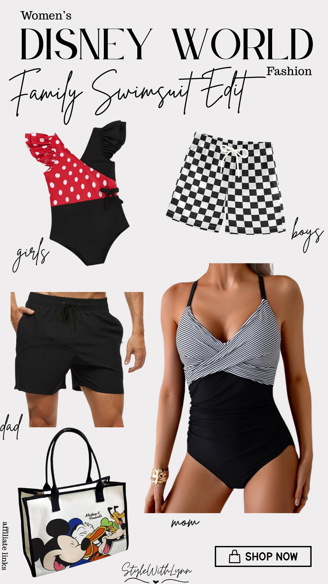 Sun, sea, and a little Disney magic, family swim style edition! 🛳️🏖️

Whether you’re sailing on a Disney Cruise or poolside at your favorite Disney resort, these coordinated black, red, and checkered swimsuits give subtle character vibes without being over-the-top. Mom gets a flattering wrap one-piece, dad keeps it classic in black trunks, the boys rock checkered swim shorts, and the girls bring the Minnie-inspired polka dots. ❤️⚓️

Perfect for Castaway Cay beach days, resort pool afternoons, and matching family photos you’ll treasure forever. Shop all the links in my LTK! 

#DisneyCruiseStyle #DisneyResortStyle #FamilyMatchingSwimsuits #DisneyVacationOutfits #ResortWear #PoolsideStyle #MomSwimwear #FamilyTravelStyle

Disney Cruise outfits, Disney Cruise swimwear, Disney resort outfits, Disney resort pool outfits, family matching swimsuits, Disney family vacation outfits, Castaway Cay outfit ideas, Disney Cruise mom outfit, Disney Cruise dad outfit, boys swim trunks, girls Minnie swimsuit, black and white swimwear, family beach vacation outfits, Disney Cruise fashion, Disney resort pool day outfit 

 #LTKmomlife #LTKTravel #LTKKids