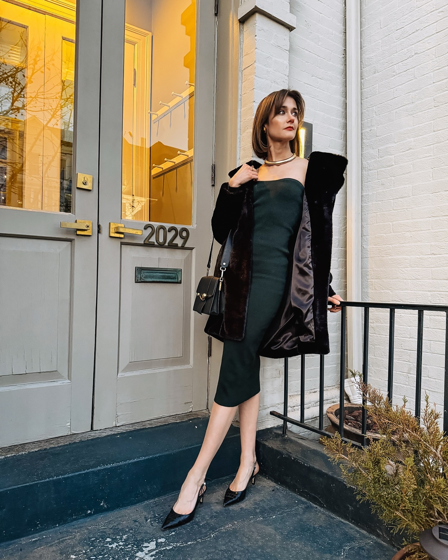 Old school Hollywood glam for a dinner date with this knitted strapless green dress & faux fur coat 💫

#LTKSeasonal #LTKSaleAlert #LTKOver40