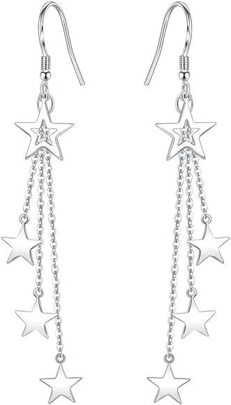 Temperament Long Star Tassel Drop Dangle Earrings for Women Five-Pointed Star Stud Earrings for G... | Amazon (US)