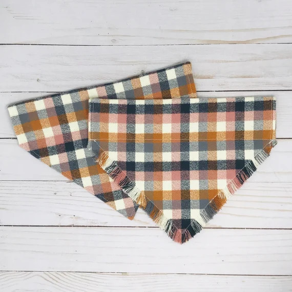 Flannel Over the Collar Dog Bandana Fall Plaid Dog Scarf with | Etsy | Etsy (US)