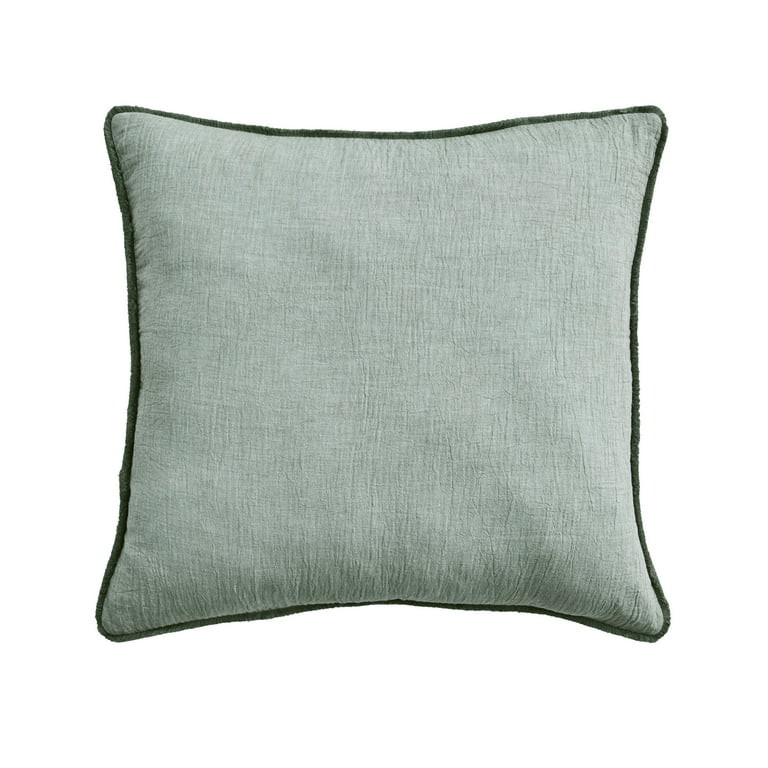 Better Homes & Gardens 22" x 22" Dark Cilantro Green Cotton Gauze Fringe Decorative Pillow | Walmart (US)